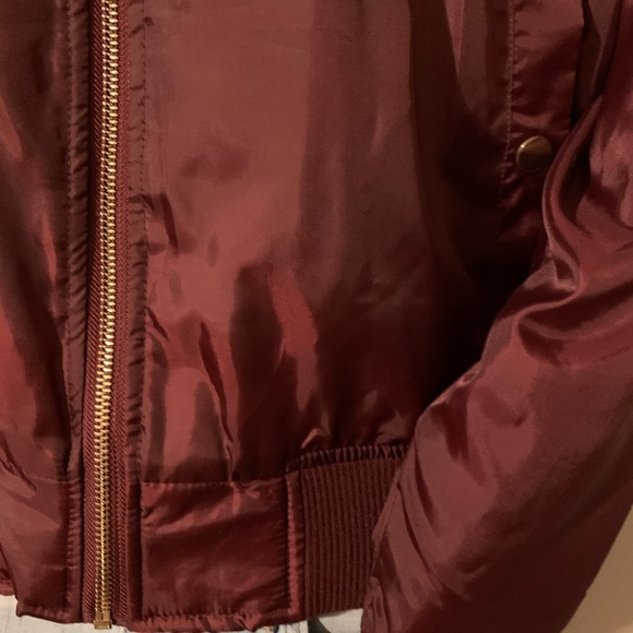 NWOT Bomber flight jacket coat in burgundy new - Picture 5 of 7